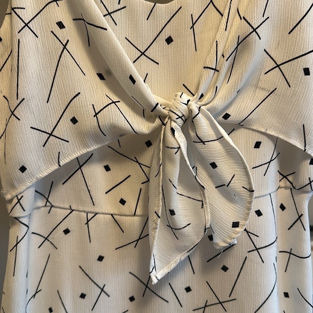 White, Patterned Mini Dress. - image 3
